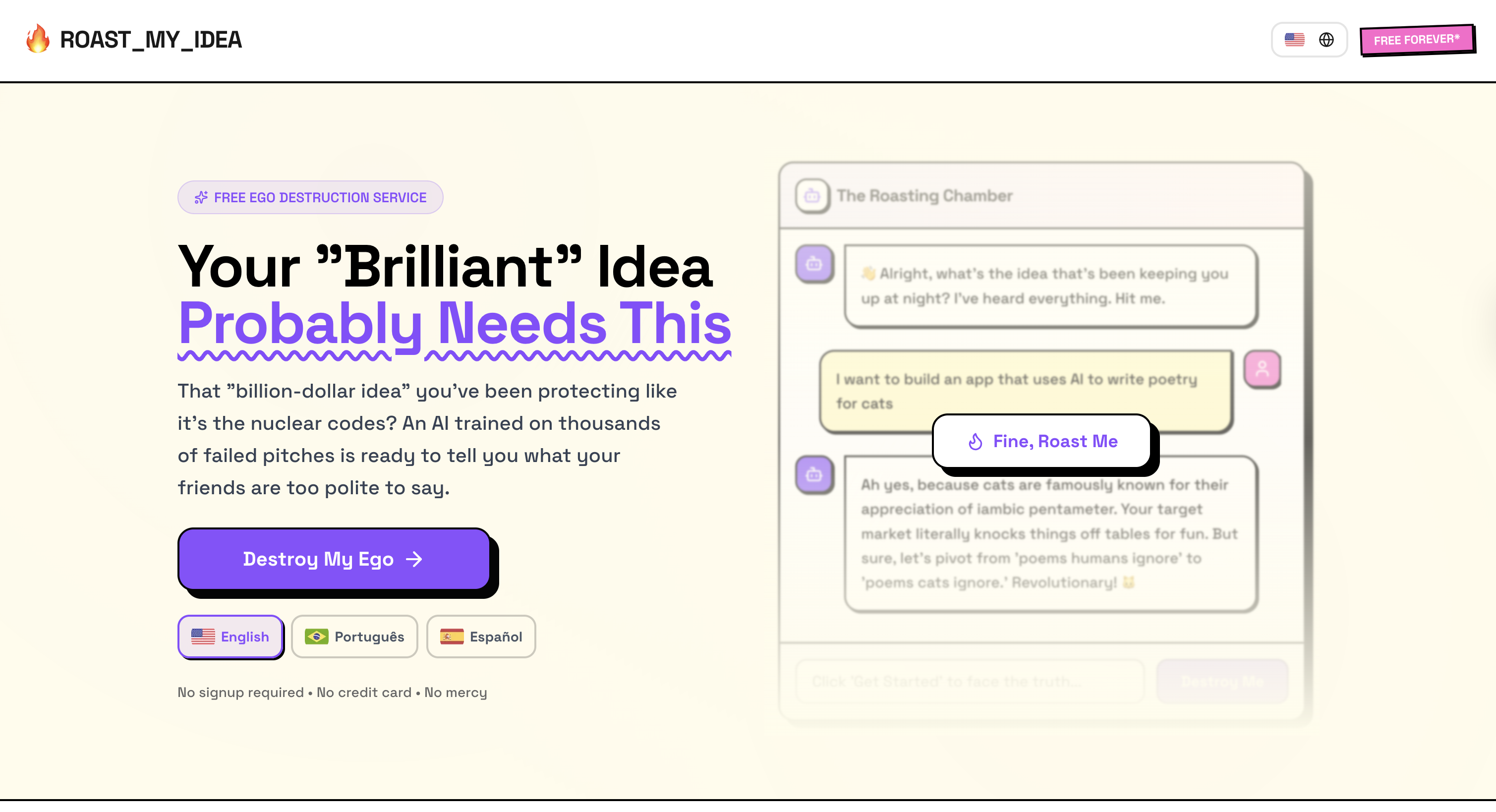 RoastMyIdea screenshot 1